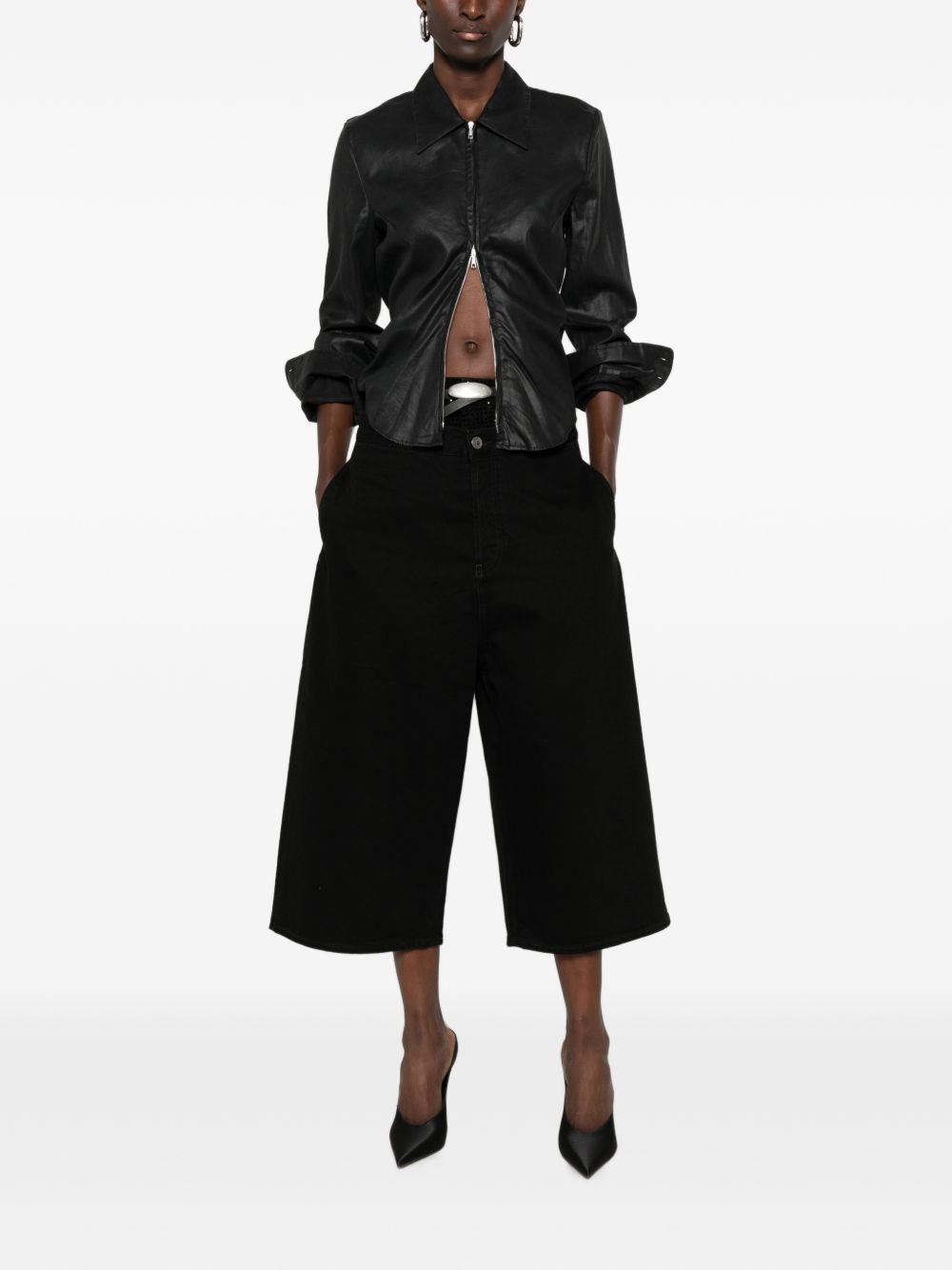 The Attico Women Denim Cotton Bermuda Shorts THE ATTICO