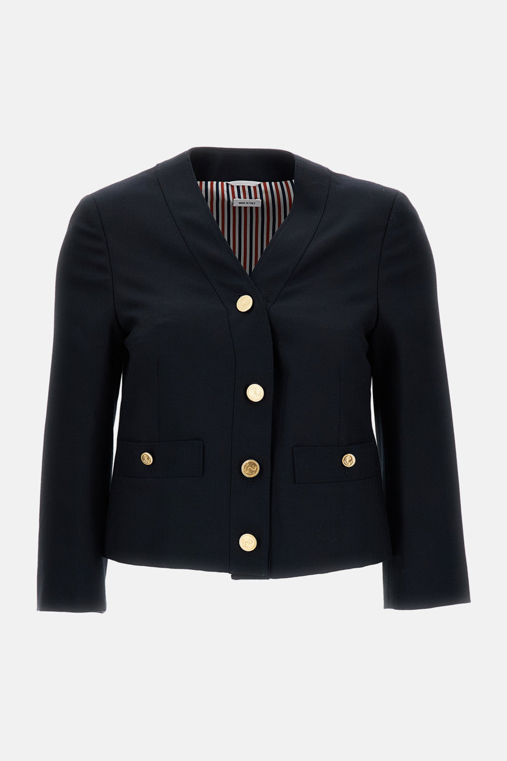 Thom Browne Women V-Neck Cardigan Jacket In Hopsack Suiting THOM BROWNE