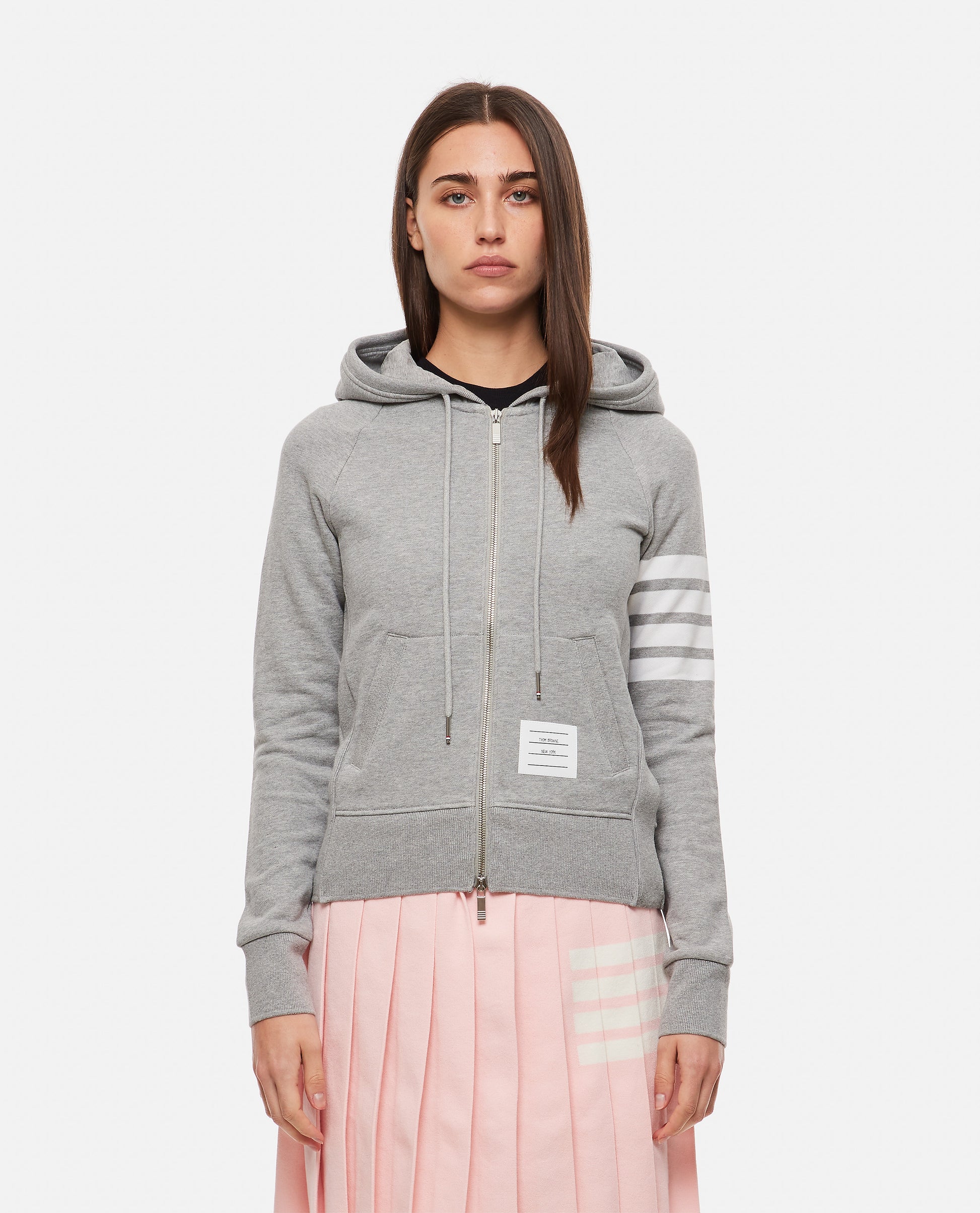Thom Browne Women Classic Loopback 4-Bar Zip Hoodie THOM BROWNE