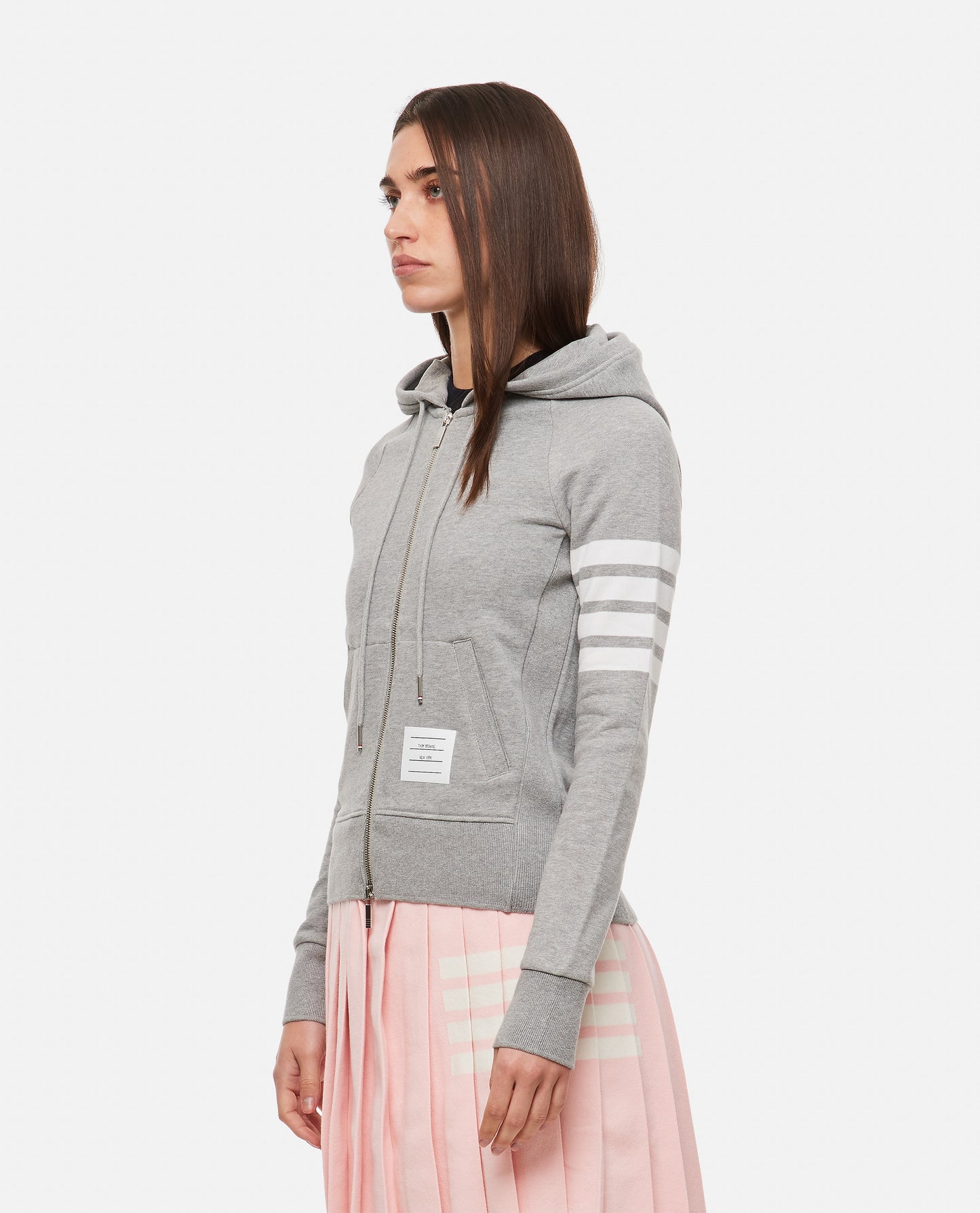 Thom Browne Women Classic Loopback 4-Bar Zip Hoodie THOM BROWNE