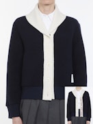 Thom Browne Women Shawl Collar Cardigan Jacket In Wool Fleece THOM BROWNE