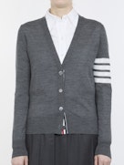 Thom Browne Women V-Neck Cardigan W/ 4 Bar THOM BROWNE