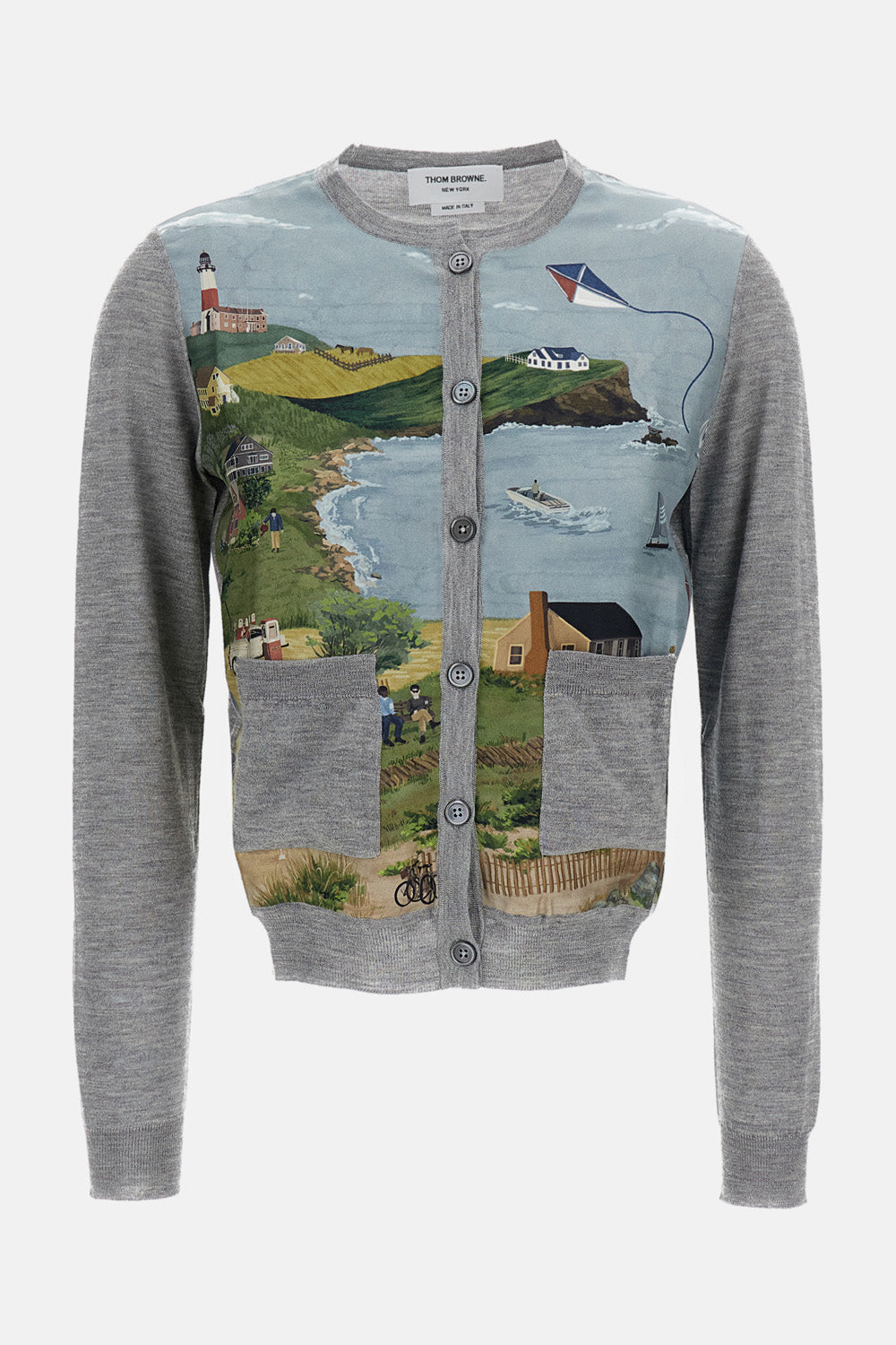 Thom Browne Women Crew Neck Cardigan In Cashmere Silk THOM BROWNE