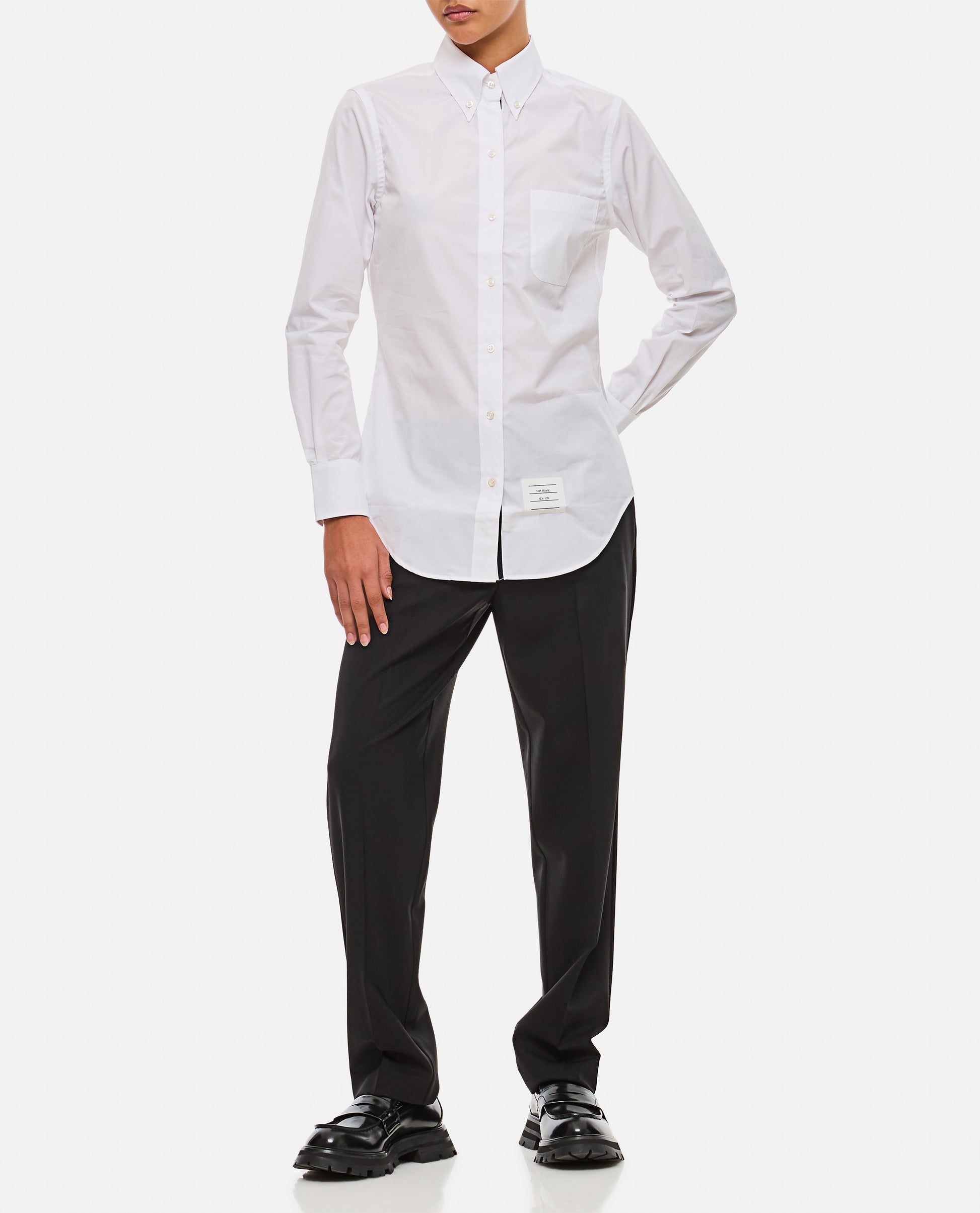 Thom Browne Women Classic Point Collar Poplin Shirt THOM BROWNE