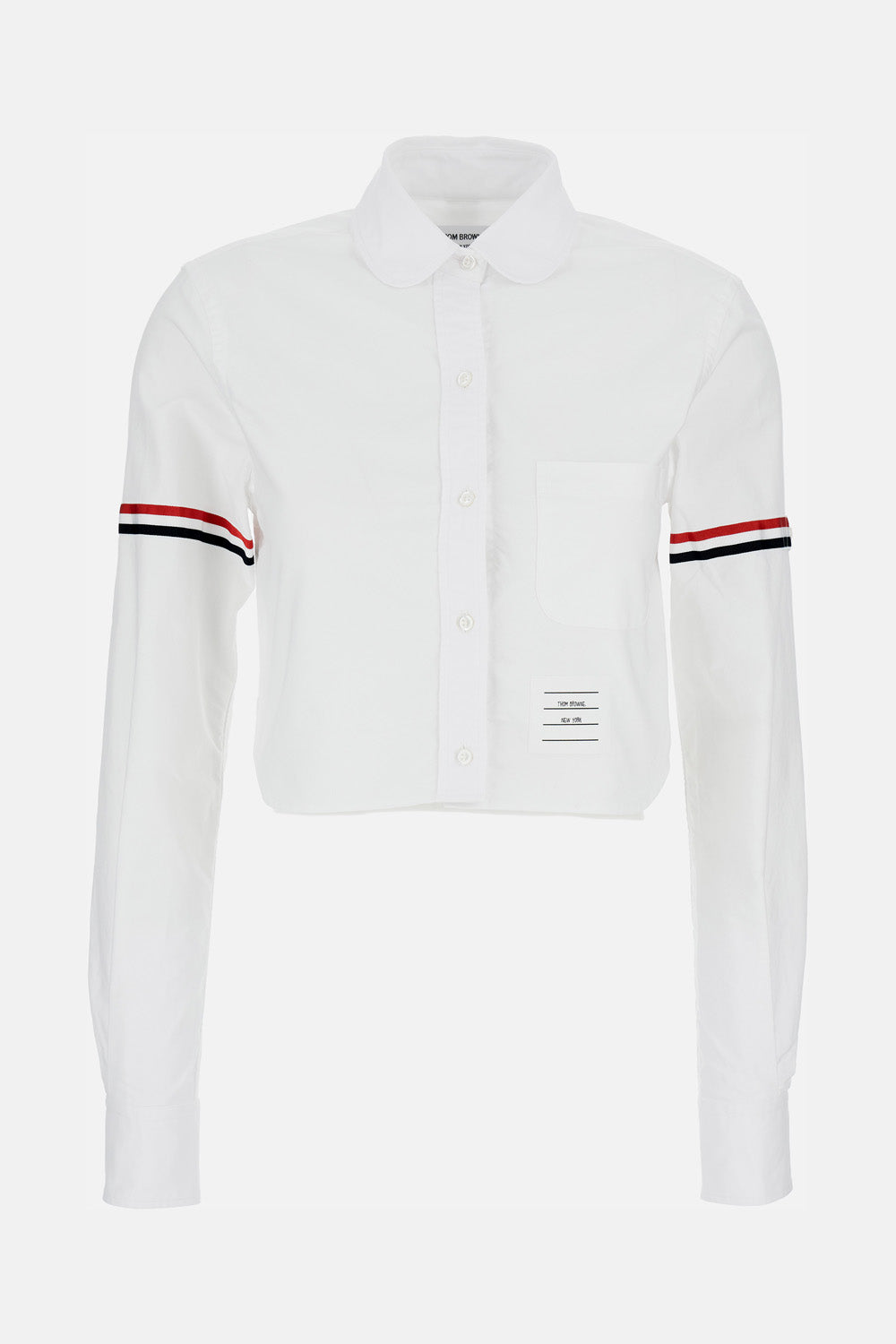 Thom Browne Women Classic Cropped Round Collar Shirt THOM BROWNE