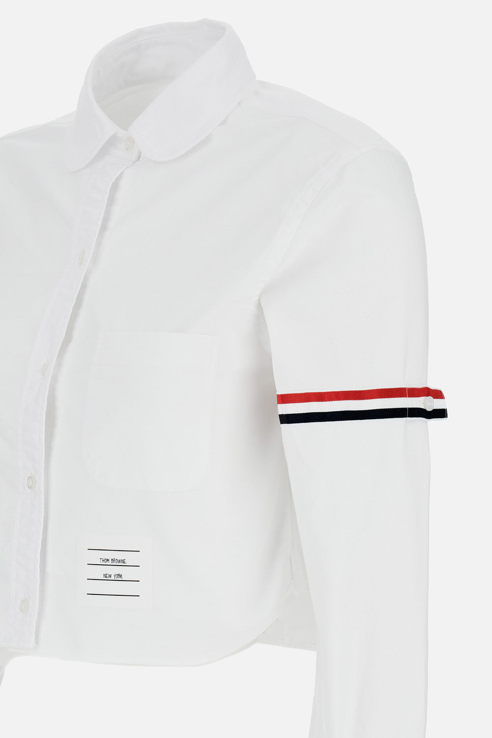 Thom Browne Women Classic Cropped Round Collar Shirt THOM BROWNE