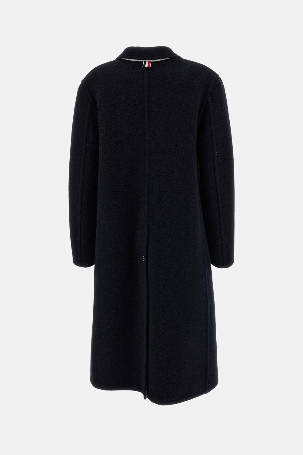 Thom Browne Women Low Break Patch Pocket Bell Sleeve Overcoat (Unconstructed) In Boiled Wool THOM BROWNE