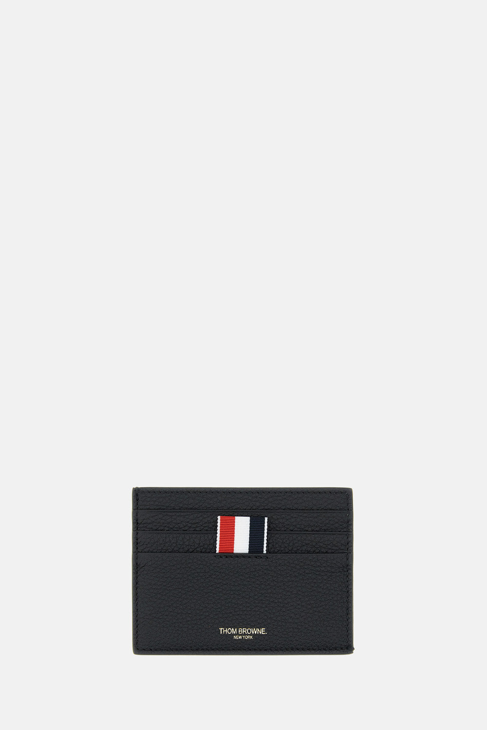 Thom Browne Men Single Card Holder Soft Pebble Grain Leather THOM BROWNE