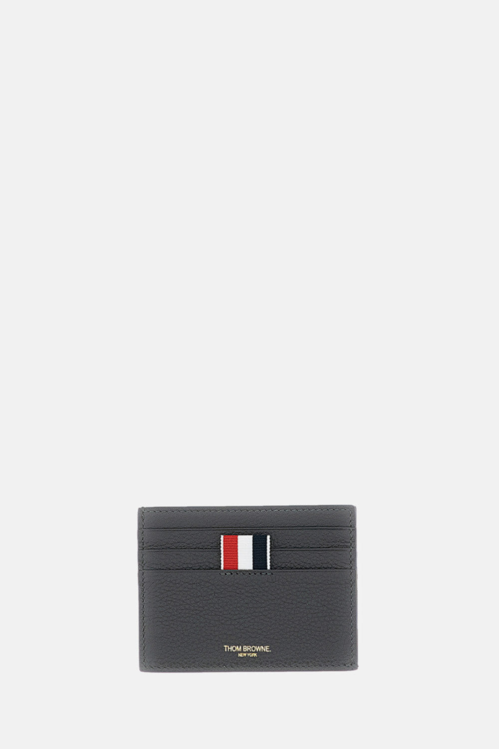 Thom Browne Men Single Card Holder Soft Pebble Grain Leather THOM BROWNE