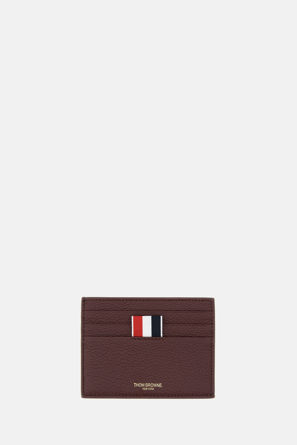 Thom Browne Men Single Card Holder Soft Pebble Grain Leather THOM BROWNE