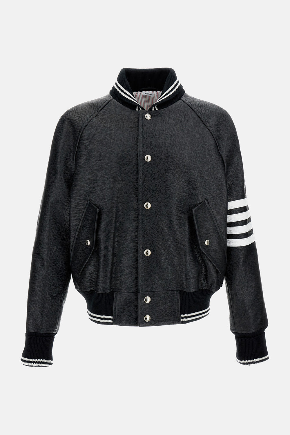 Thom Browne Men Oversized Leather Bomber Jacket THOM BROWNE