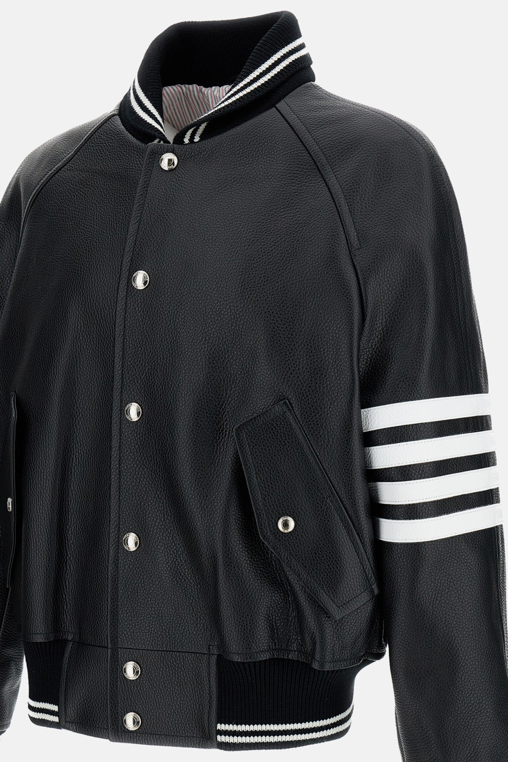 Thom Browne Men Oversized Leather Bomber Jacket THOM BROWNE