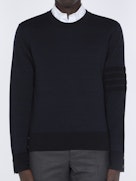 Thom Browne Men Ottoman Milano Stitch 4-Bar Bomber Pullover THOM BROWNE