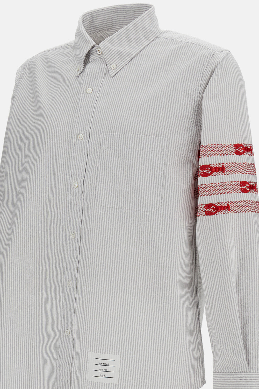 Thom Browne Men University Stripe 4-Bar Lobster Oxford Shirt THOM BROWNE