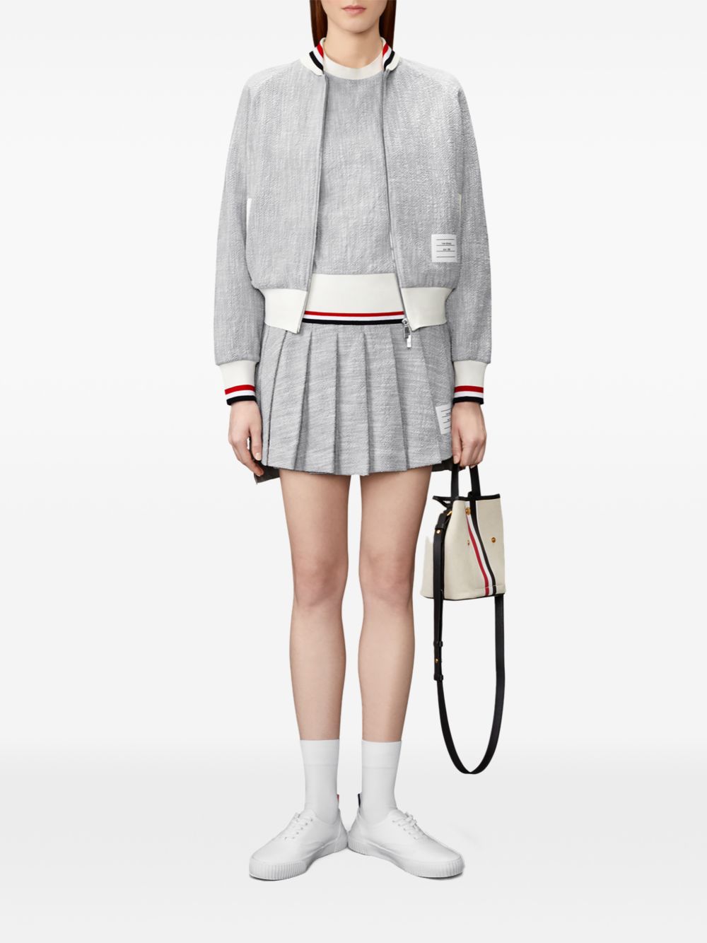 Thom Browne Women Rwb Cotton Bomber Jacket THOM BROWNE