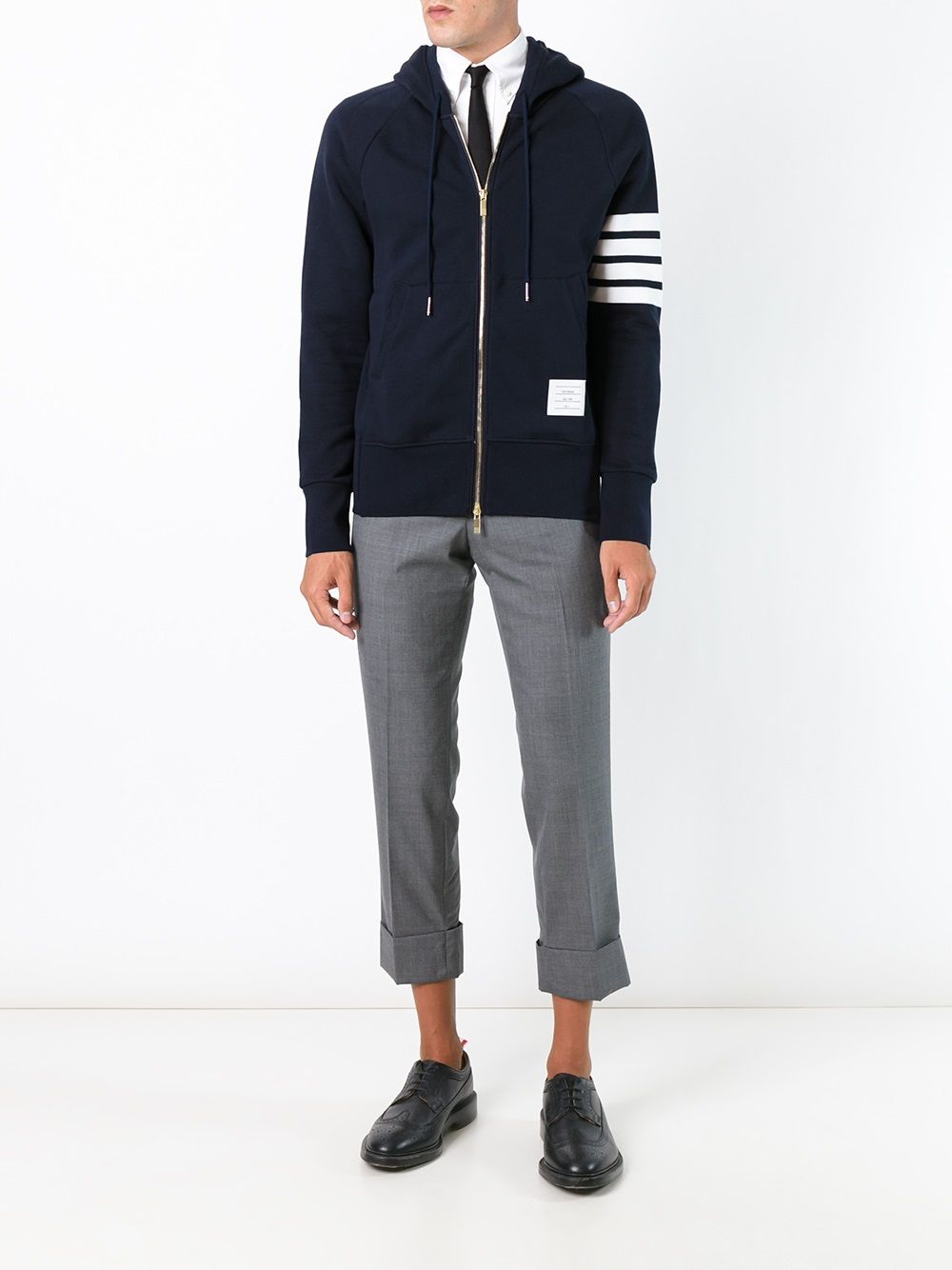 Thom Browne Men Cotton Zipped Hoodie THOM BROWNE