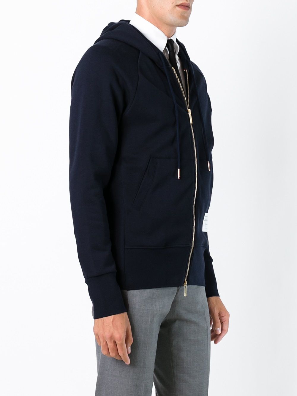 Thom Browne Men Cotton Zipped Hoodie THOM BROWNE