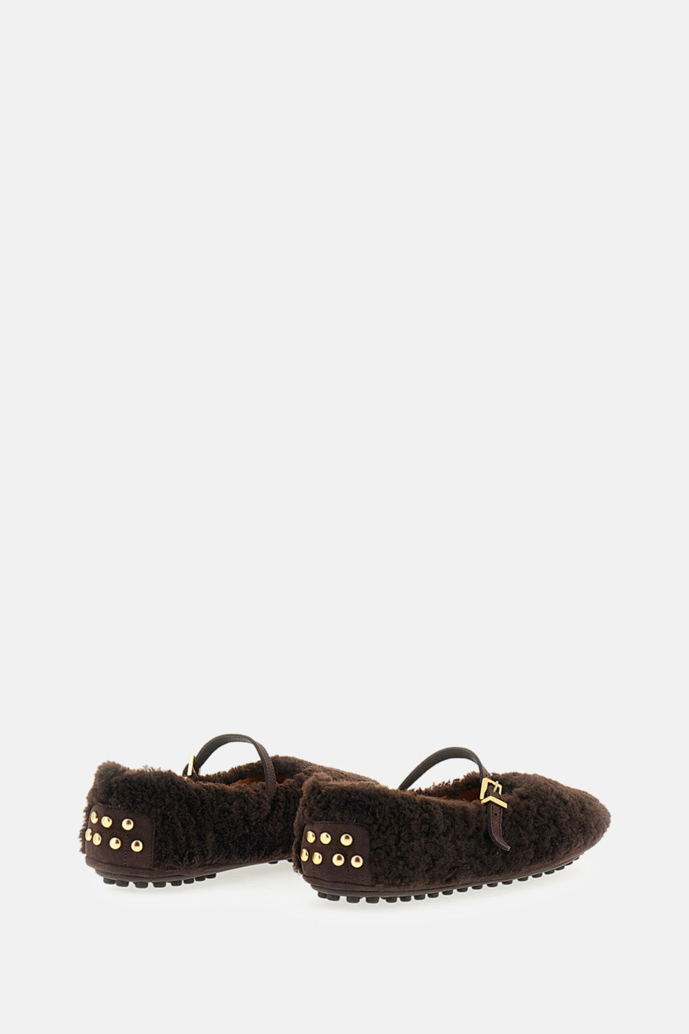 Tod's Women Shearling And Suede Leather Ballerina Flats TOD'S