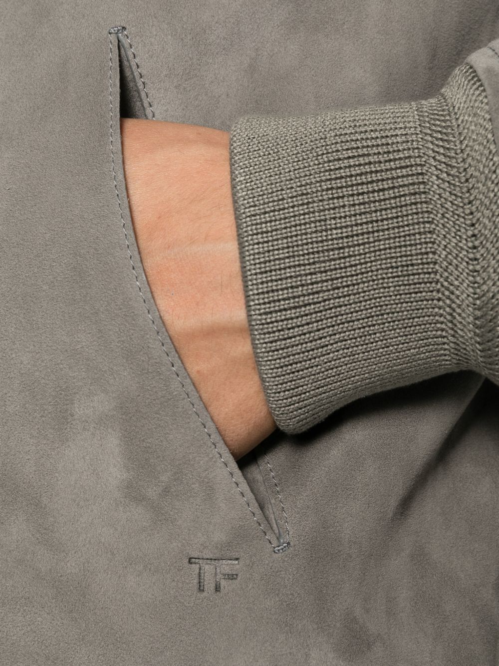 Tom Ford Men Suede Leather Bomber Jacket TOM FORD