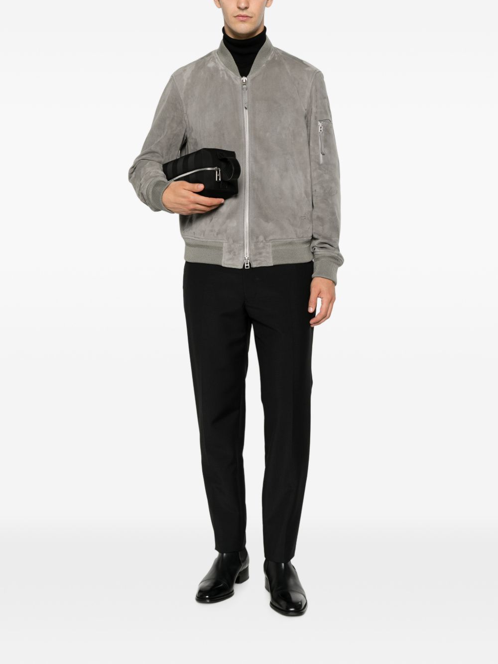 Tom Ford Men Suede Leather Bomber Jacket TOM FORD