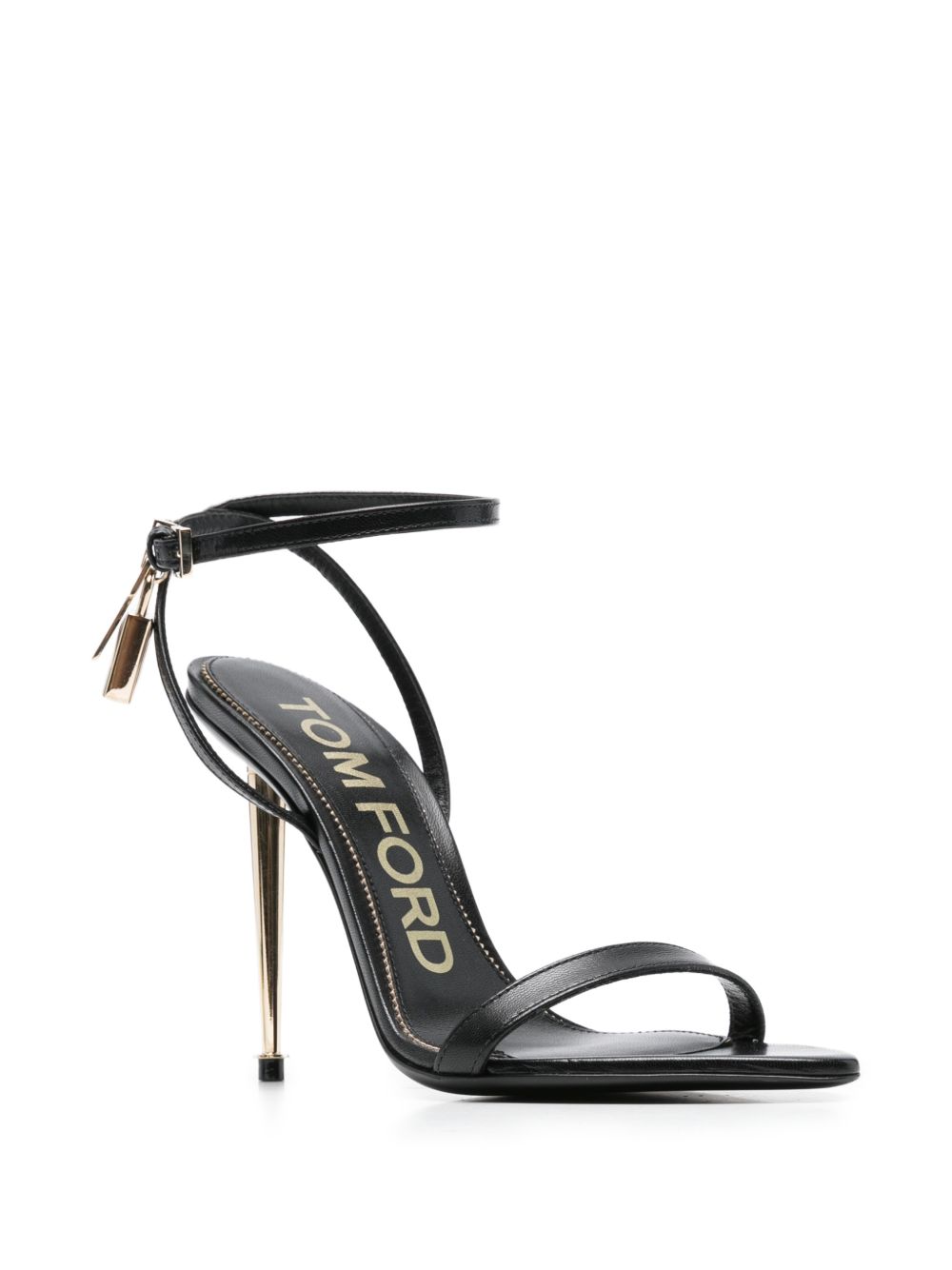 Tom Ford Women Padlock Leather Heel Sandals TOM FORD