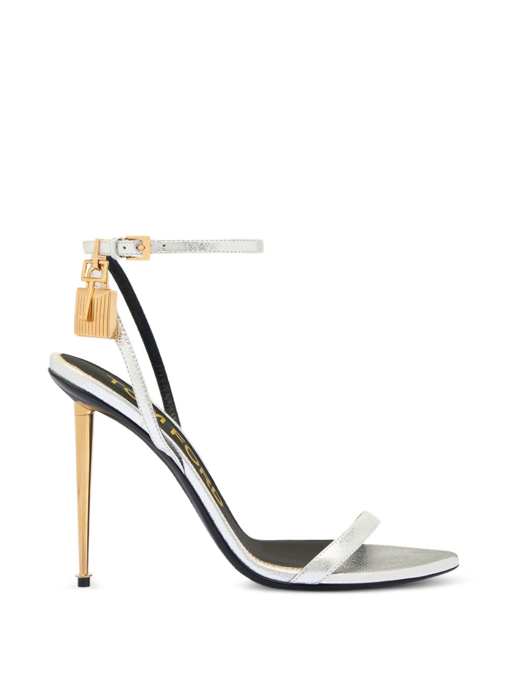 Tom Ford Women Padlock Leather Heel Sandals TOM FORD
