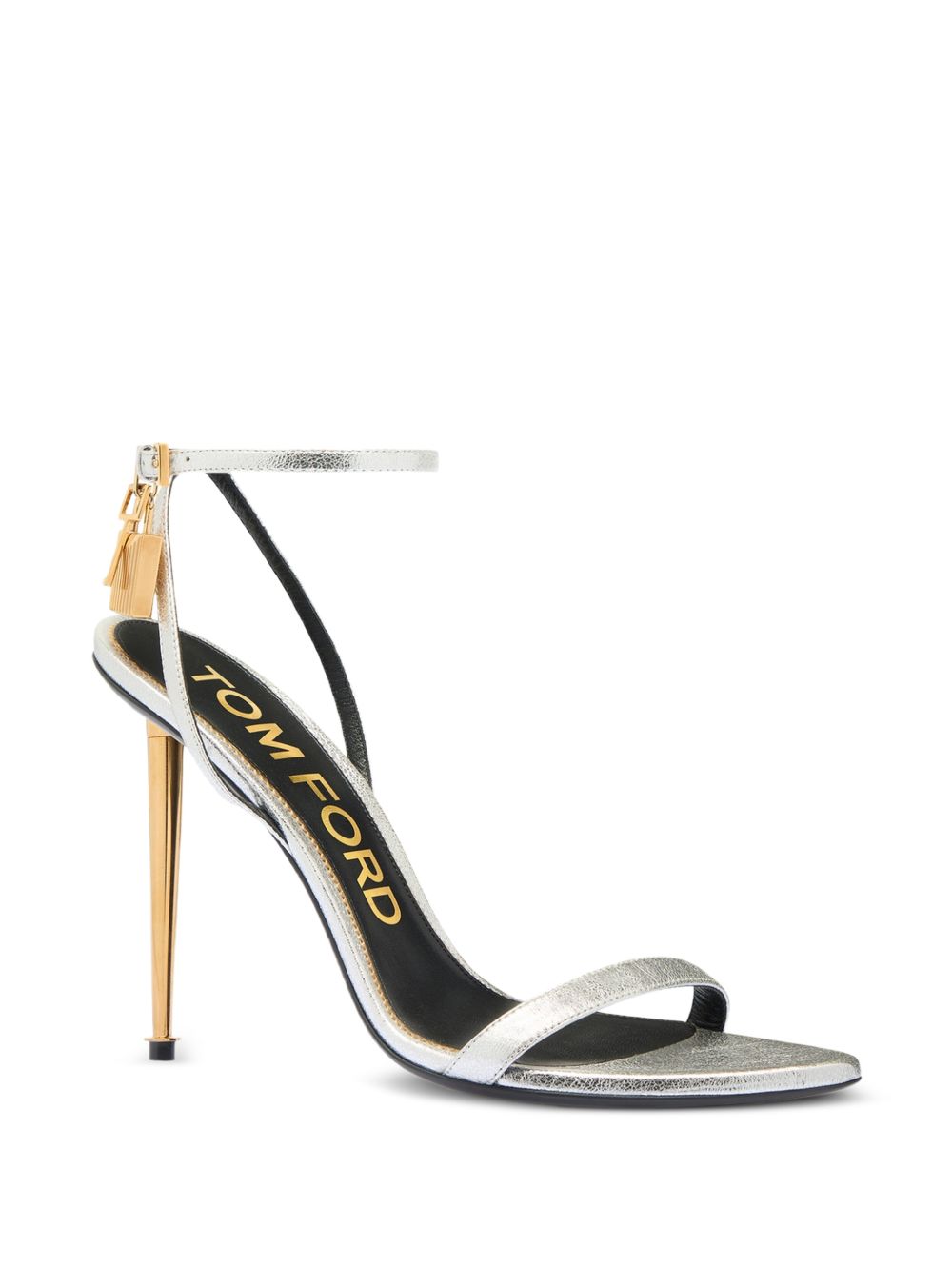 Tom Ford Women Padlock Leather Heel Sandals TOM FORD