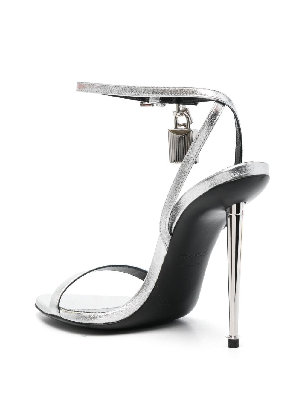 Tom Ford Women Padlock Leather Heel Sandals TOM FORD
