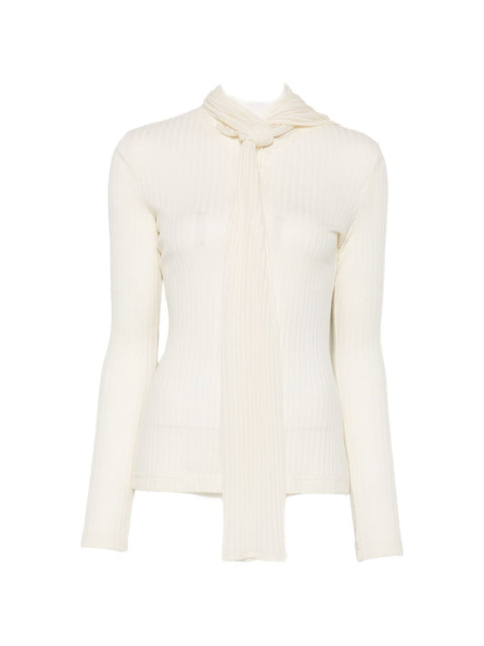 Toteme Women Ribbed Bow Blouse TOTEME
