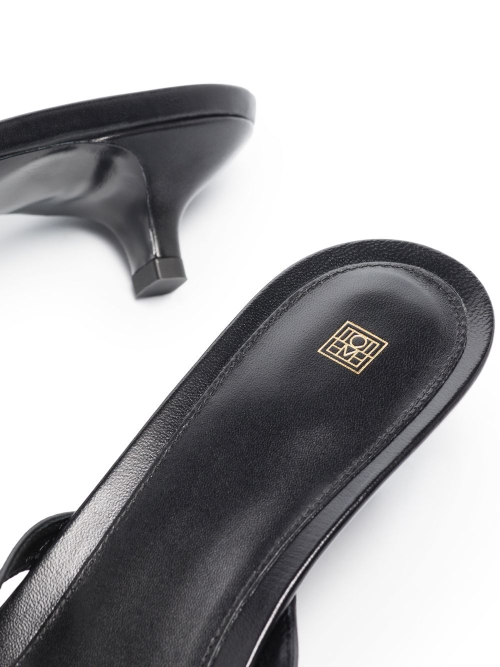 Toteme Women Leather Heel Thong Sandals TOTEME