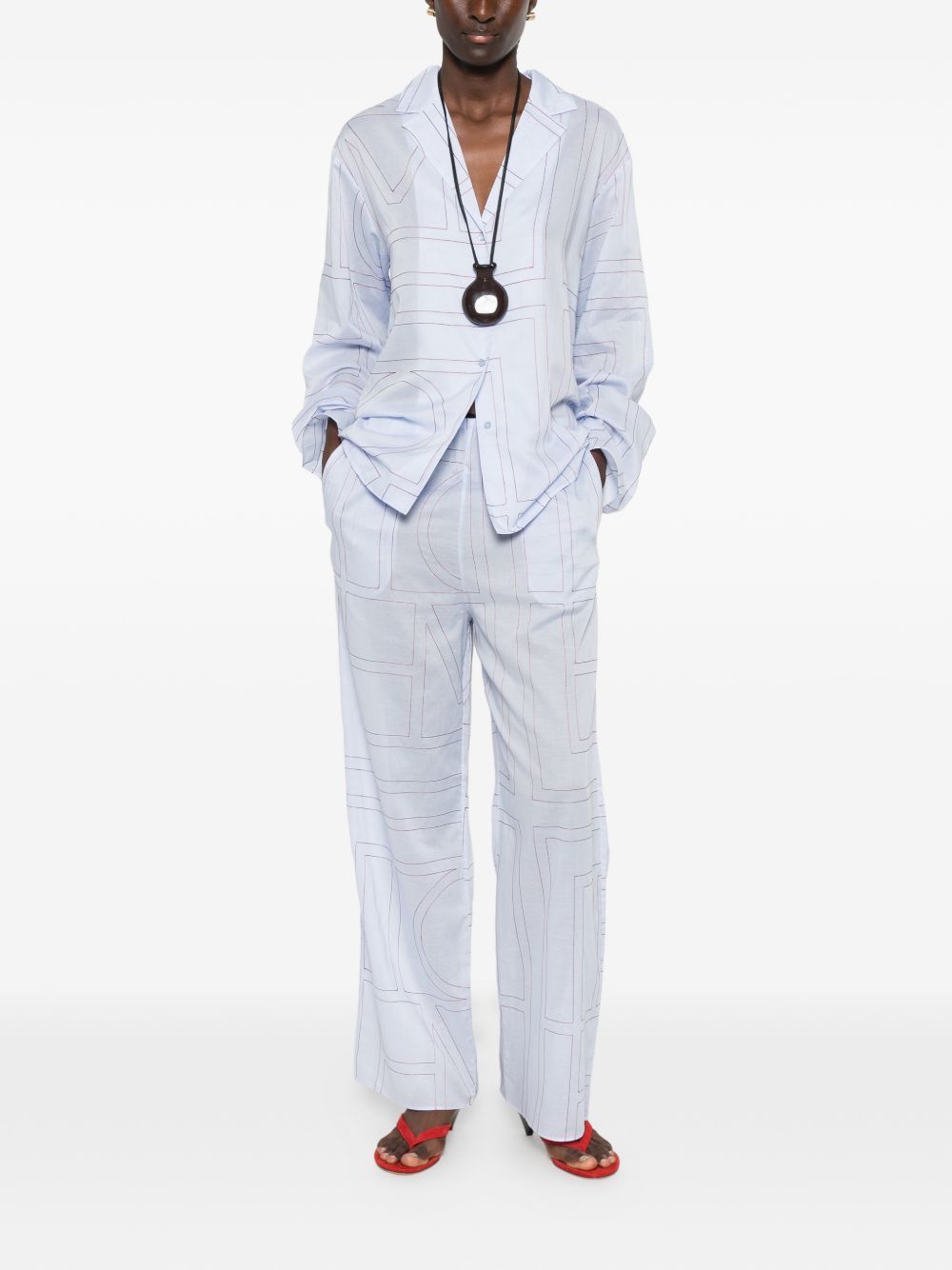 Toteme Women Cotton Blend Pajama Trousers TOTEME
