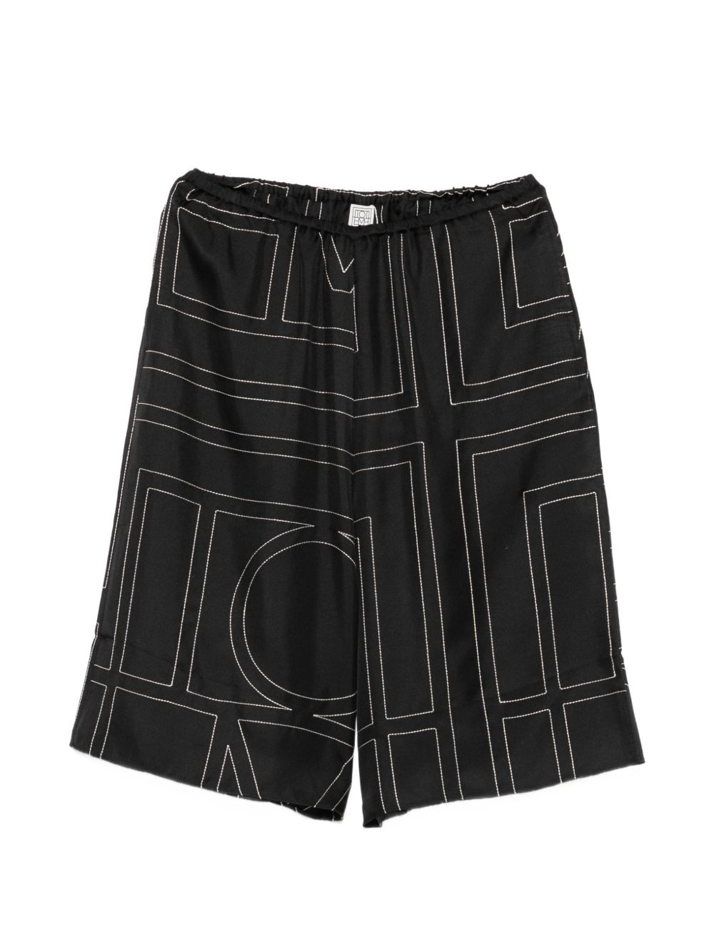 Toteme Women Monogram Silk Pajama Shorts TOTEME