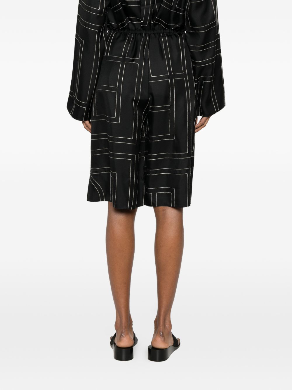 Toteme Women Monogram Silk Pajama Shorts TOTEME