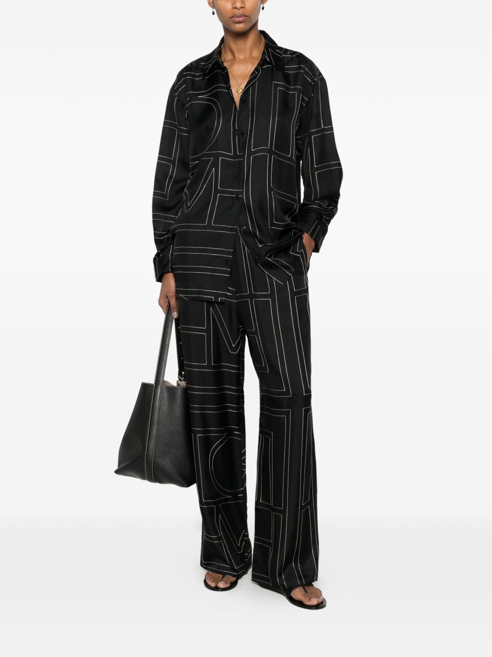 Toteme Women Monogram Silk Pajama Trousers TOTEME
