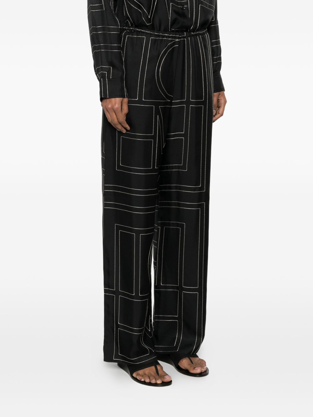 Toteme Women Monogram Silk Pajama Trousers TOTEME