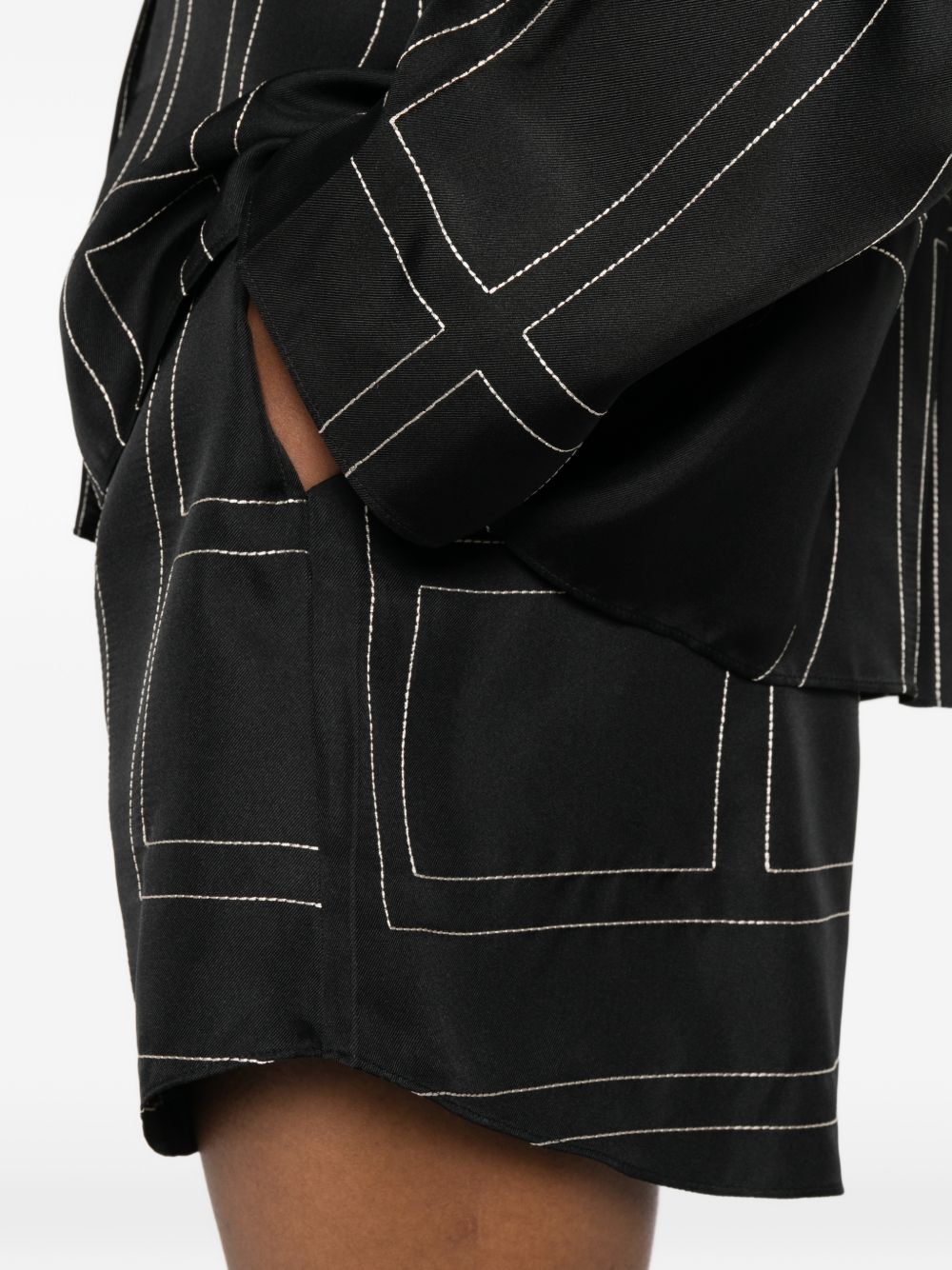 Toteme Women Monogram Silk Pajama Shorts TOTEME