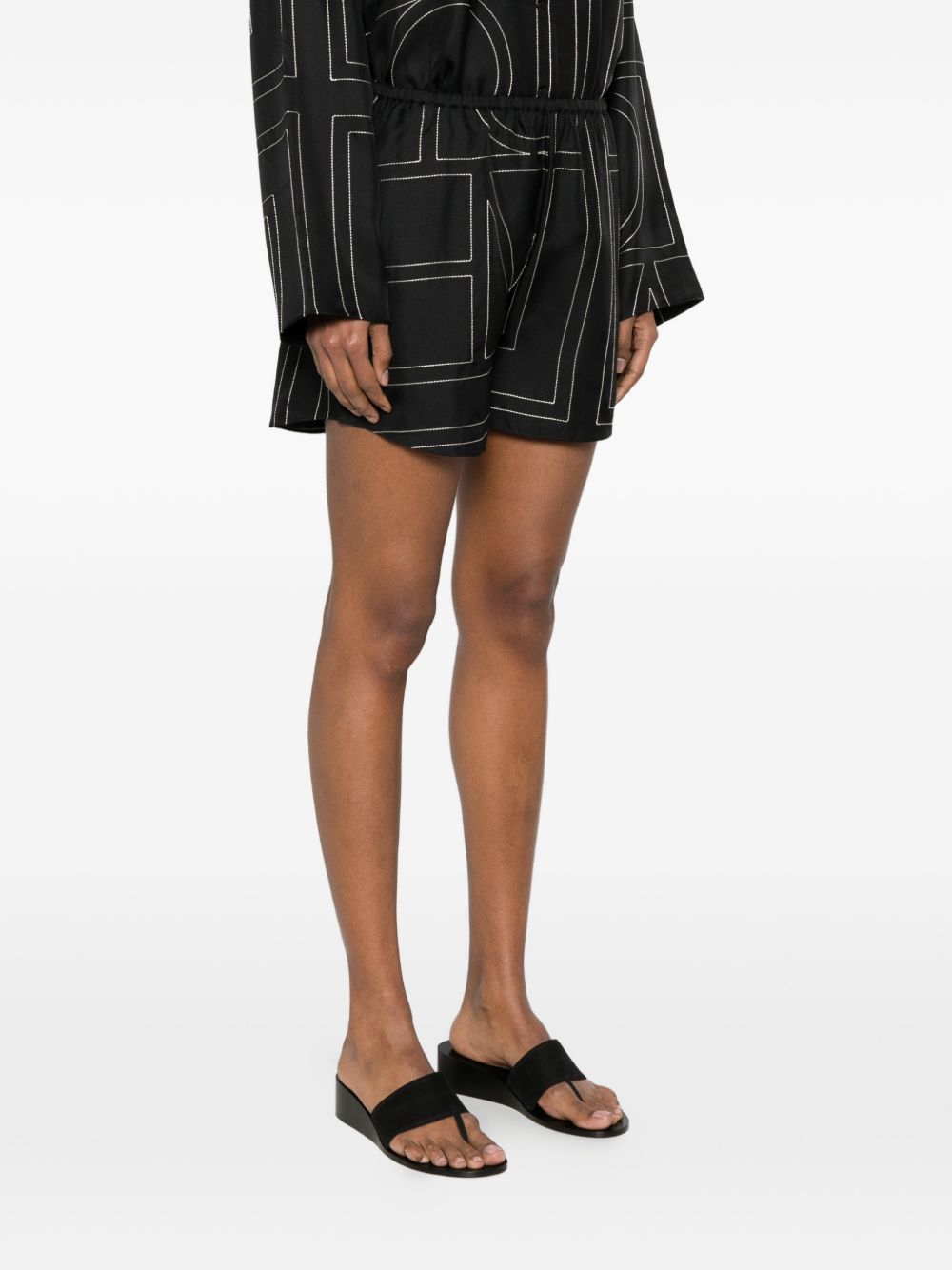Toteme Women Monogram Silk Pajama Shorts TOTEME