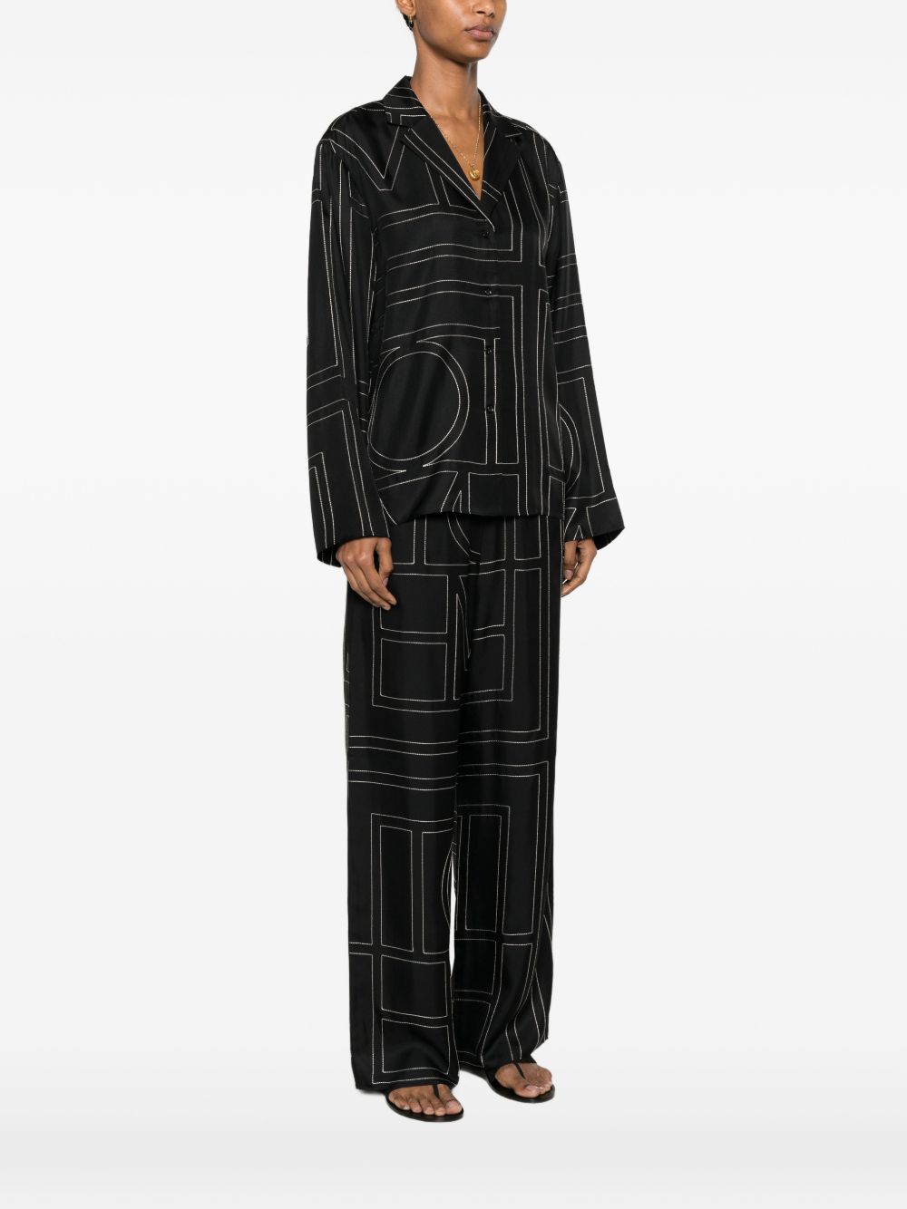 Toteme Women Monogram Silk Pajama Shirt TOTEME