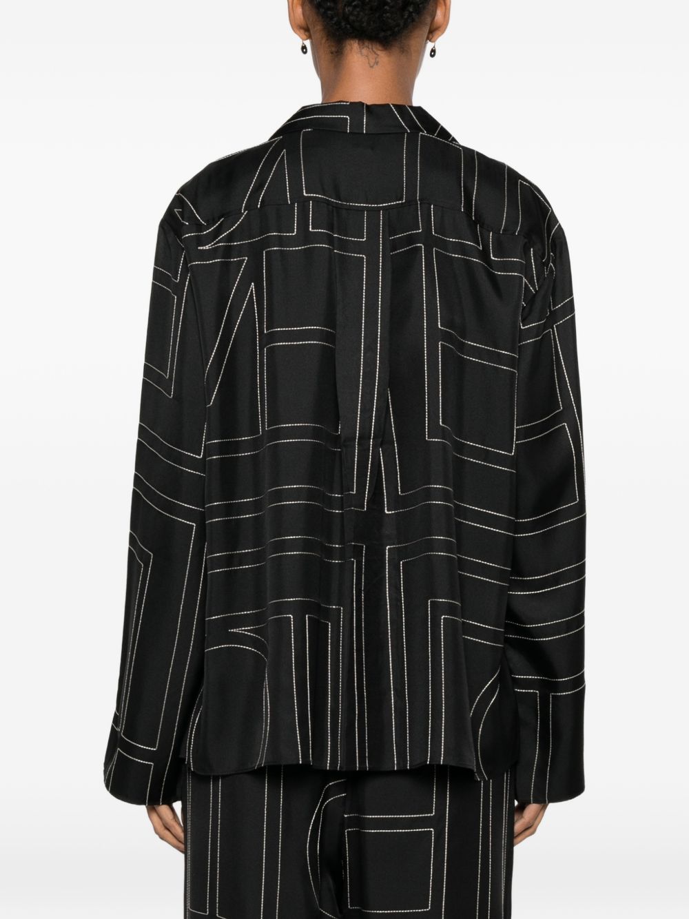 Toteme Women Monogram Silk Pajama Shirt TOTEME