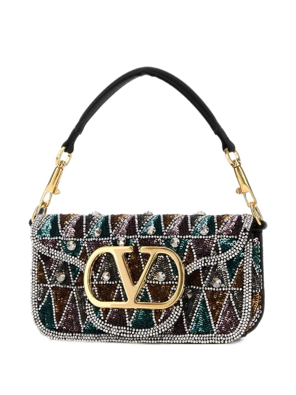 Valentino Garavani Women Locò Embroidered Small Shoulder Bag VALENTINO GARAVANI