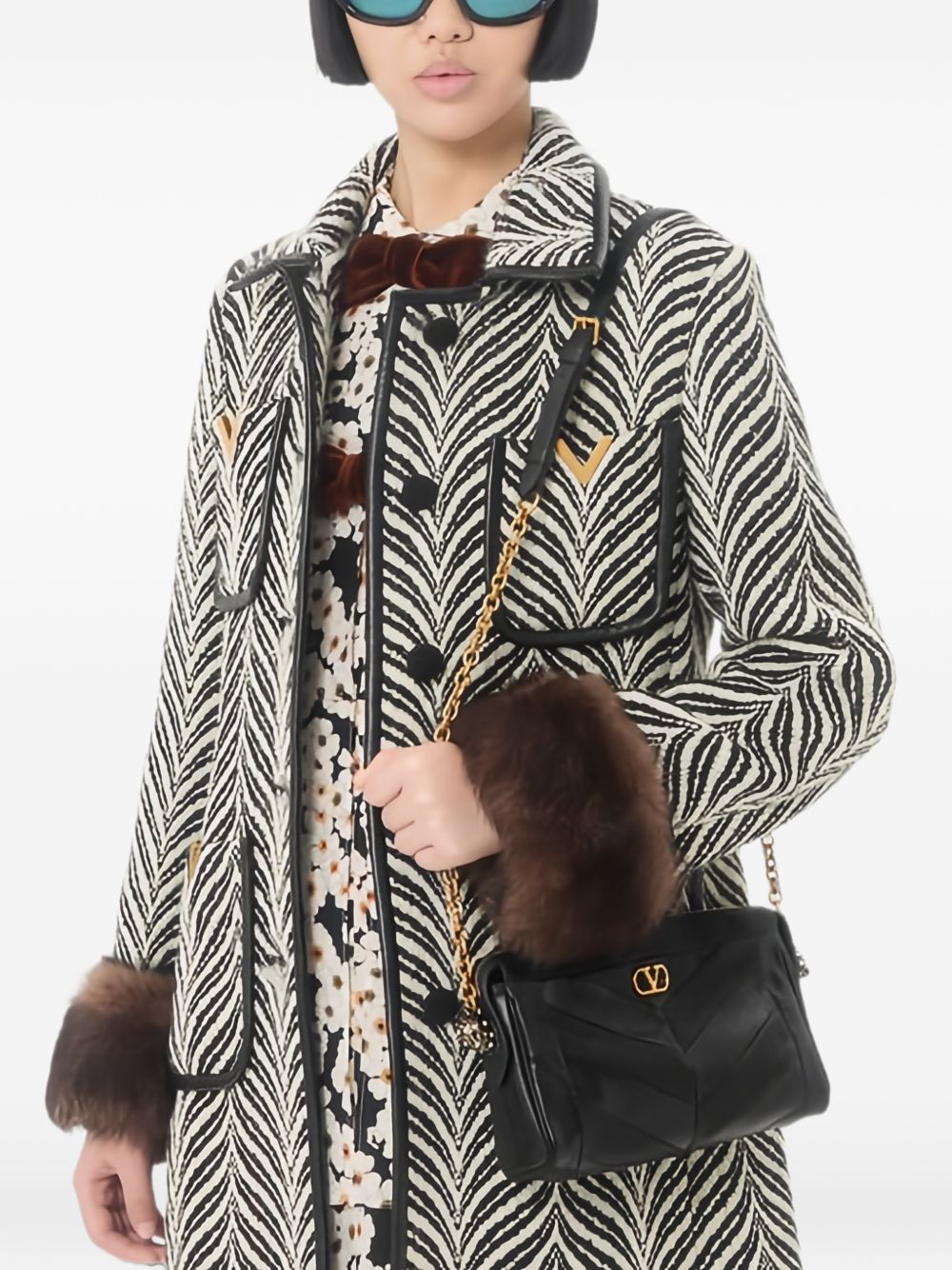Valentino Garavani Women Panthea Small Leather Shoulder Bag VALENTINO GARAVANI