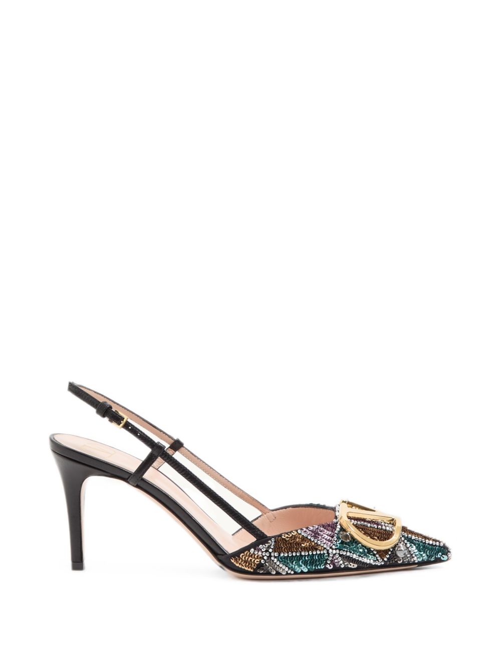 Valentino Garavani Women Vlogo Signature Embroidered Slingback Pumps VALENTINO GARAVANI