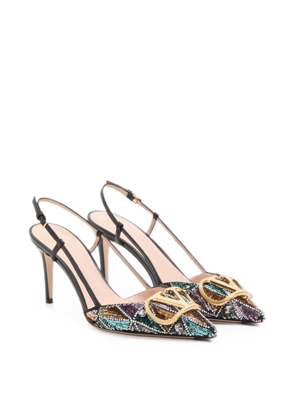 Valentino Garavani Women Vlogo Signature Embroidered Slingback Pumps VALENTINO GARAVANI