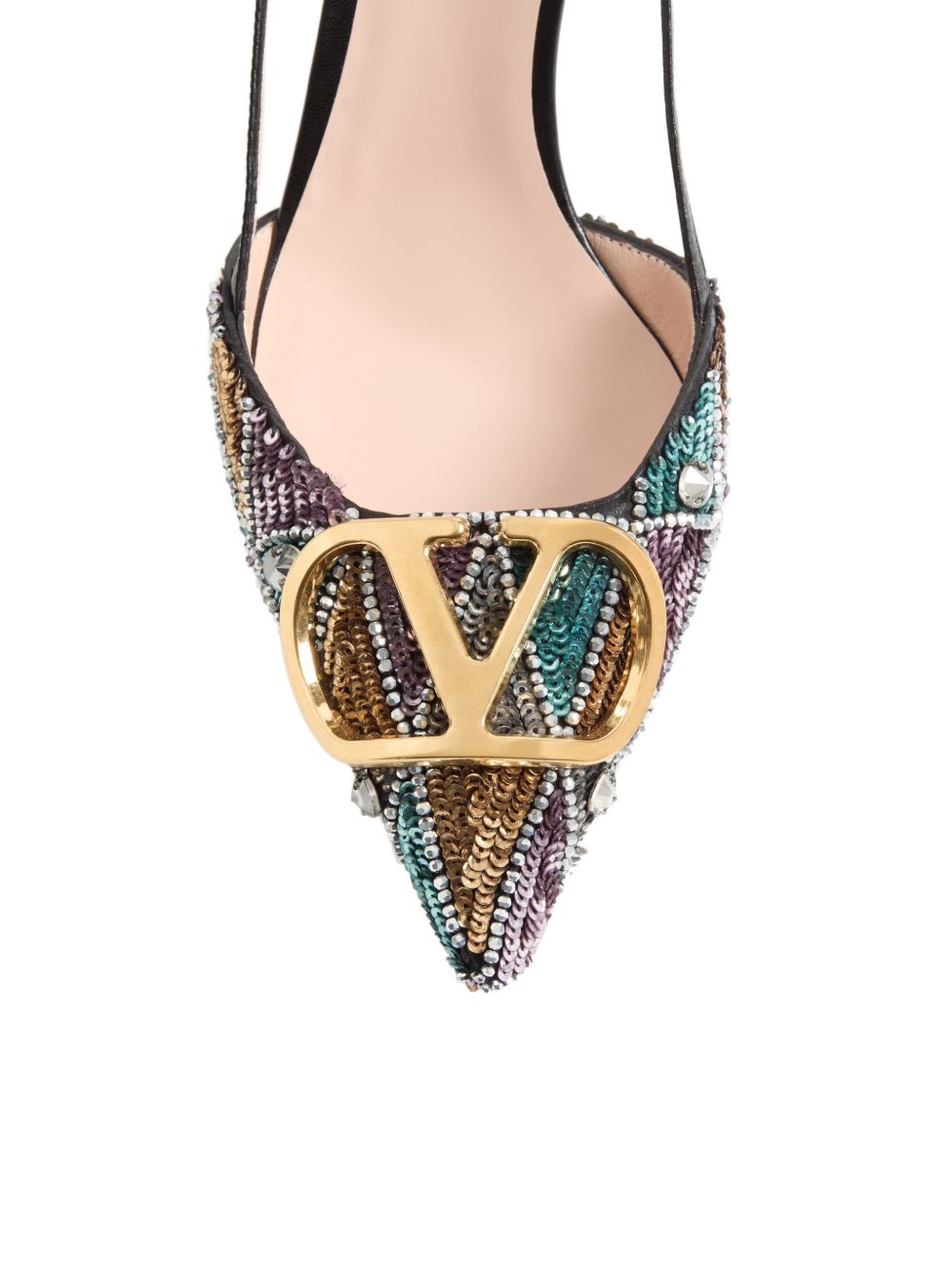 Valentino Garavani Women Vlogo Signature Embroidered Slingback Pumps VALENTINO GARAVANI