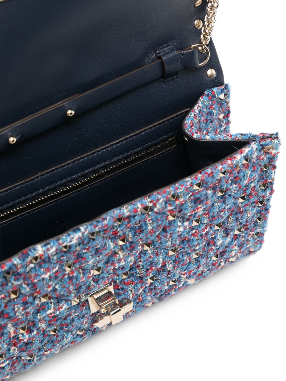 Valentino Garavani Women Rockstud Spike Tweed Shoulder Bag VALENTINO GARAVANI