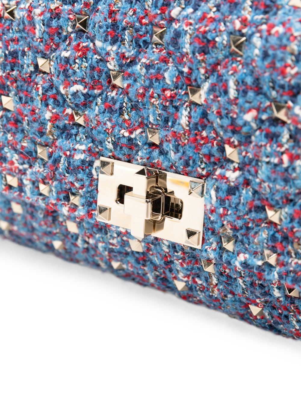 Valentino Garavani Women Rockstud Spike Tweed Shoulder Bag VALENTINO GARAVANI
