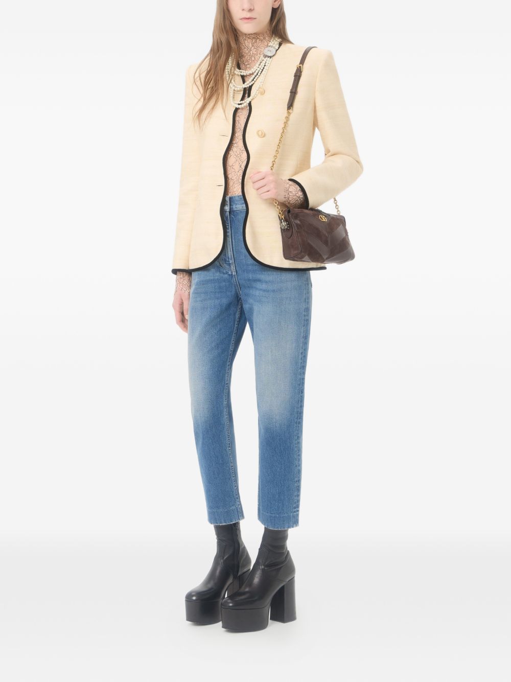 Valentino Garavani Women Panthea Small Leather Shoulder Bag VALENTINO GARAVANI