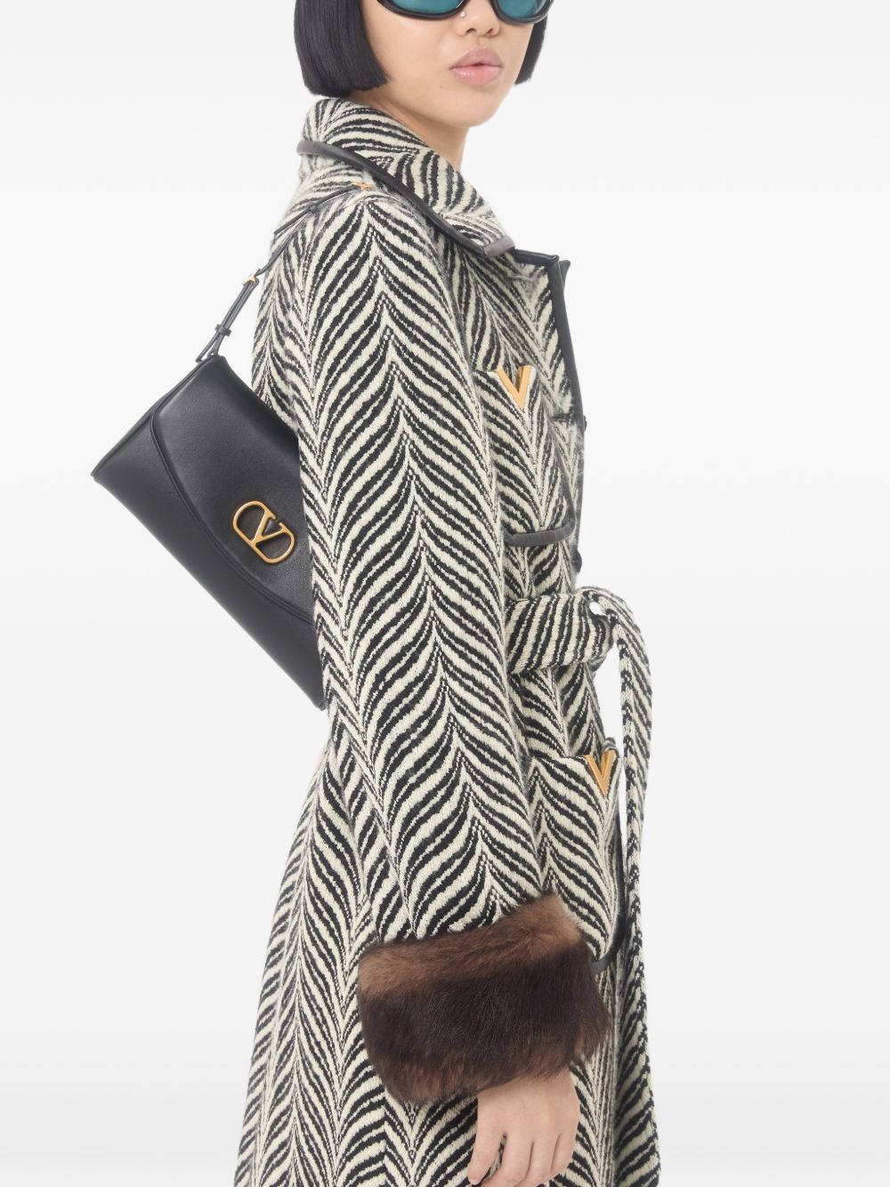 Valentino Garavani Women Devain Small Leather Shoulder Bag VALENTINO GARAVANI