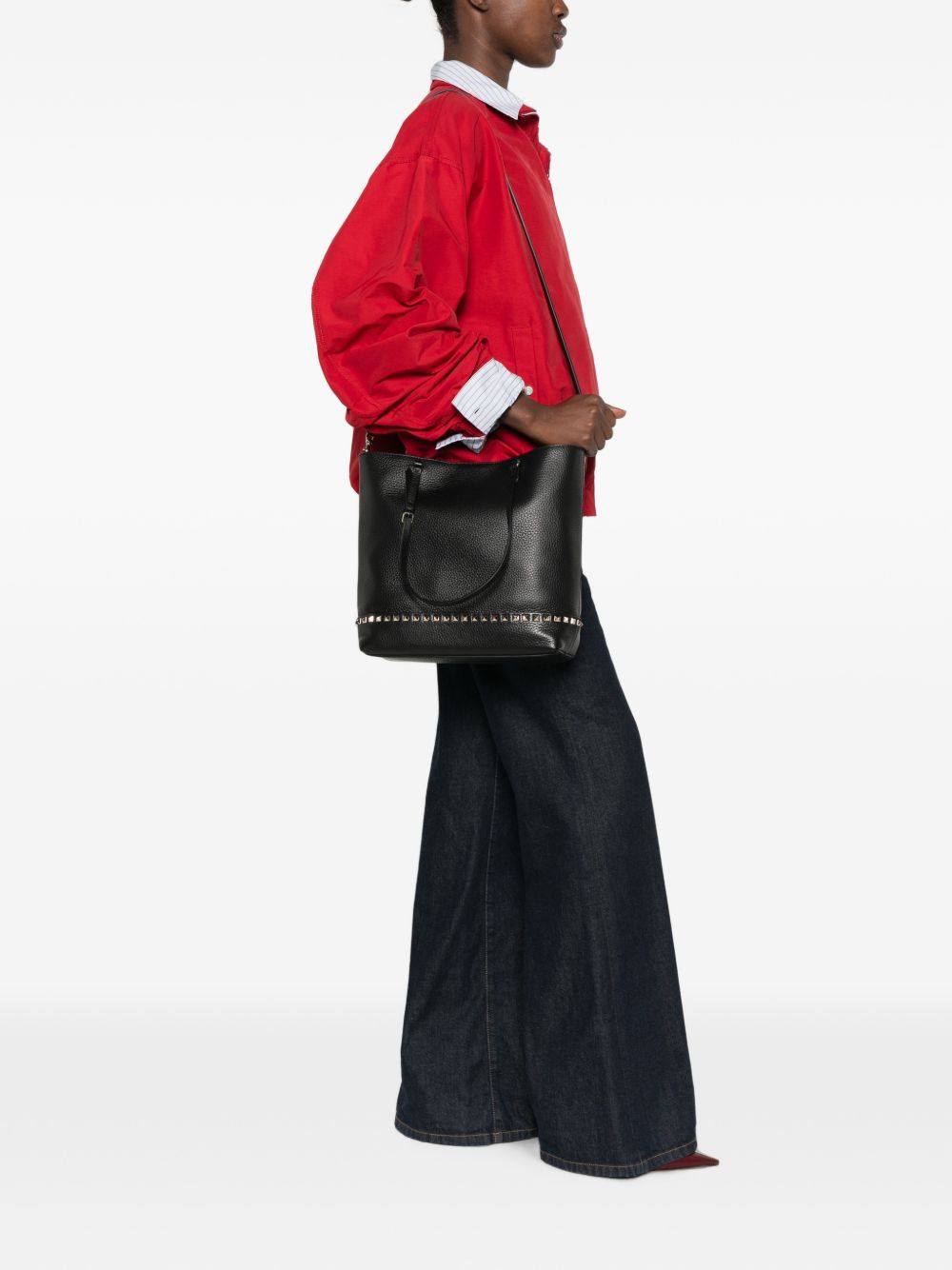 Valentino Garavani Women Rockstud Medium Leather Tote Bag VALENTINO GARAVANI