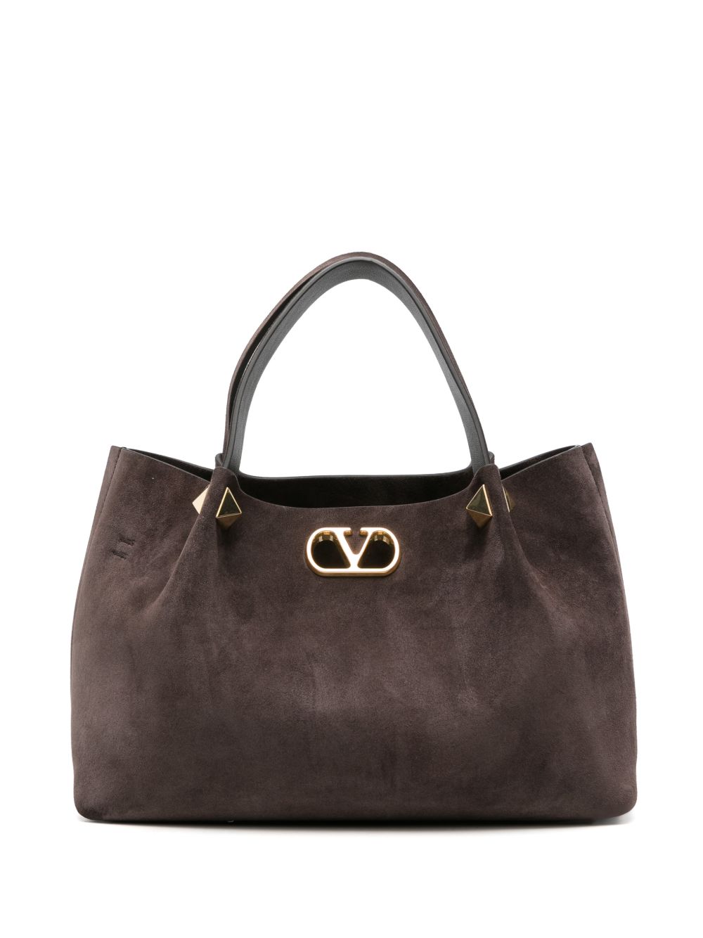 Valentino Garavani Women Vlogo Signature Large Suede Leather Tote VALENTINO GARAVANI